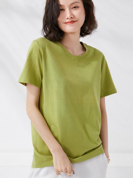 Cotton breathable summer short short sleeve T-shirt with a round…