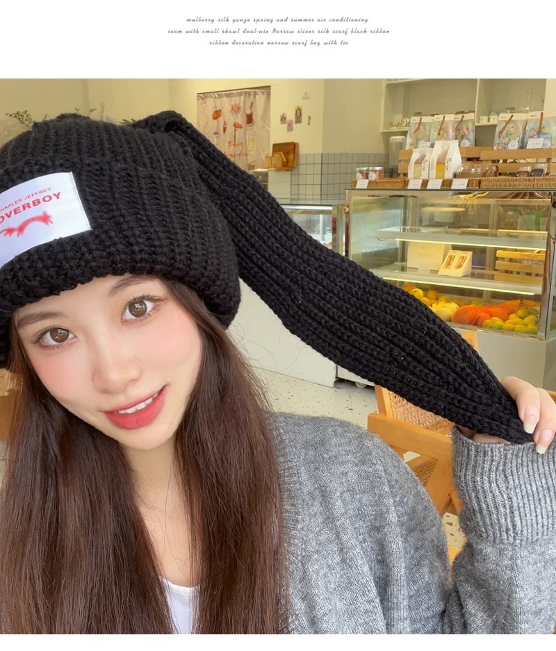 Han China-Chic brand design niche rabbit wool autumn and winter ear protection warm knitted hat children_voghion.com