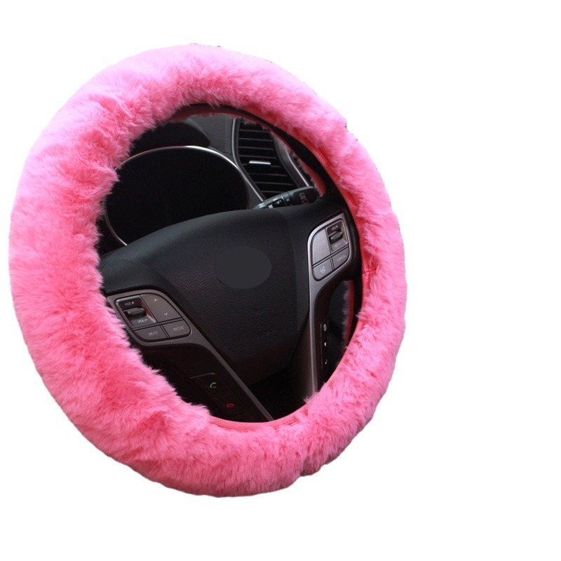 Cubierta del volante del coche transfronterizo invierno lindo felpa universal elástico cubierta de la manija del coche freno de mano accesorios del traje image 7