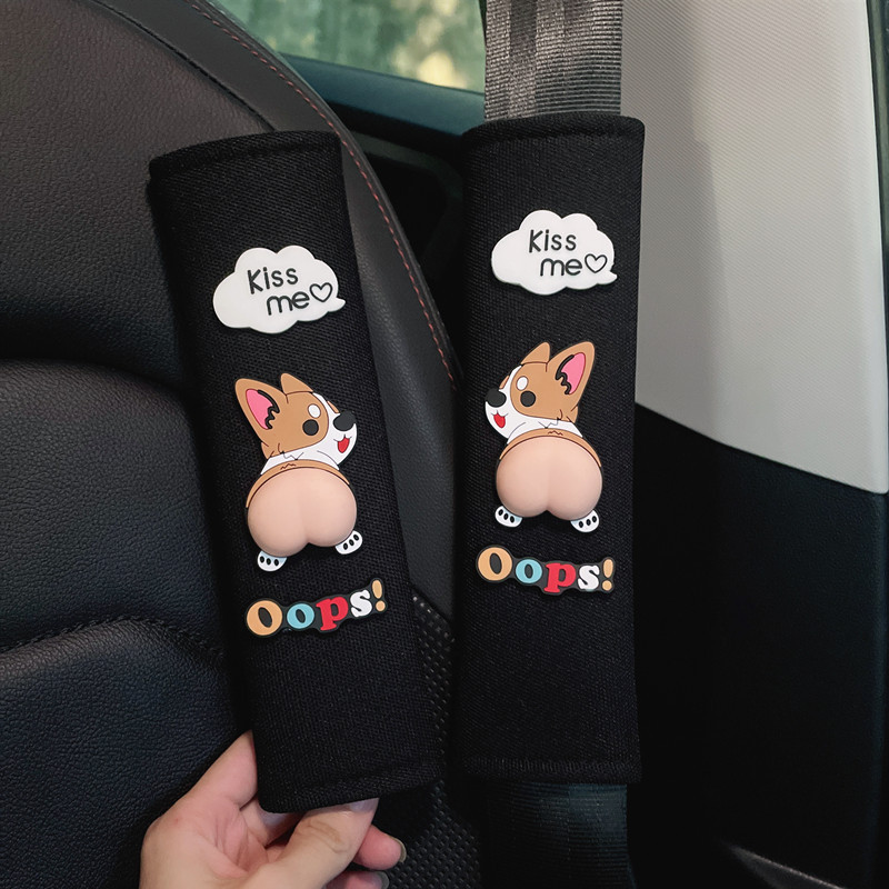 Car seat belt shoulder pad men's and women's cute extended pair of safety belt protective cover creative car interior decoration accessories
