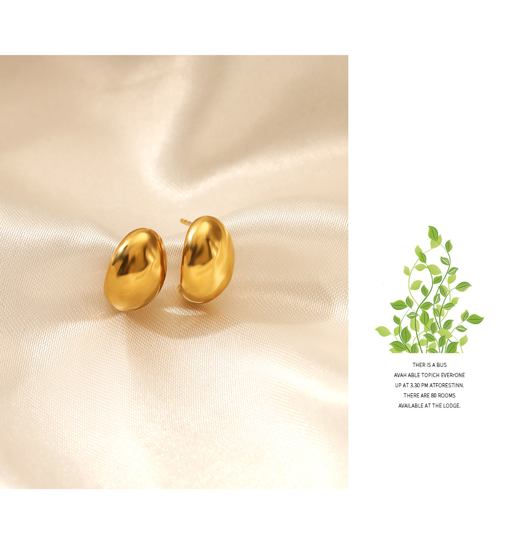Simple Style C Shape Stainless Steel Gold Plated Ear Studs 1 Pair