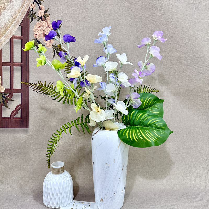 Single Pea Flower Artificial Flower Wedding t Stage Decoration Fake Flower Classy Wedding Road Guide Arch Flower Arrangement Fake Flower Wholesale