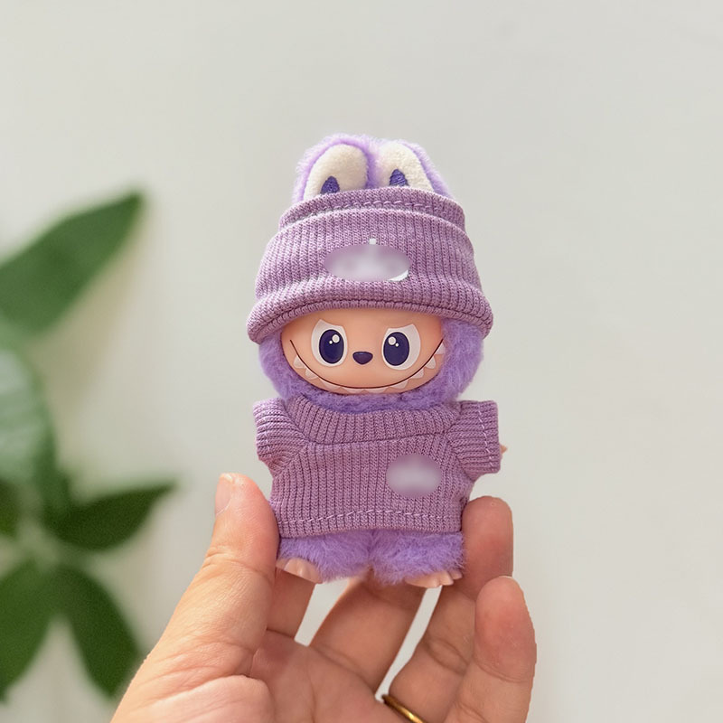 迷你版4.0LABUBU搪胶脸毛绒盲盒玩偶衣服圣诞套装小鼻嘎心底密码|undefined