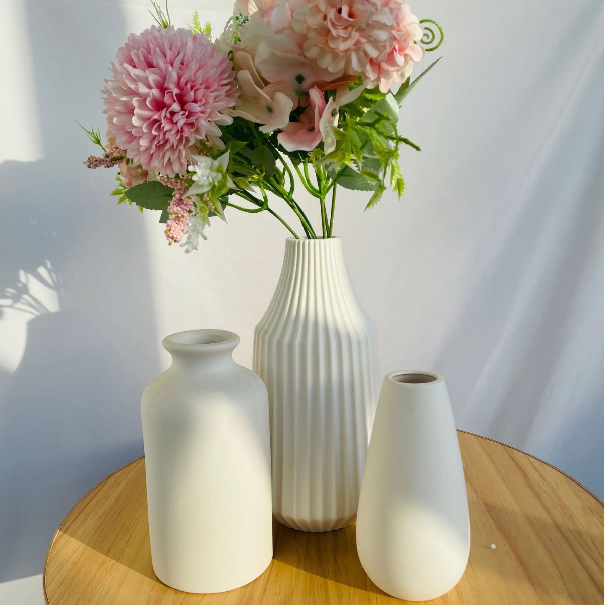 Jarrón de cerámica blanco puro para uso doméstico, jarrón simple para plantas hidropónicas, jarrón decorativo, superventas transfronterizo, estilo fresco