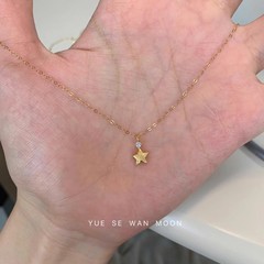 锆石拉丝星星项链简约ins韩系独特个性冷淡风锁骨链女新款