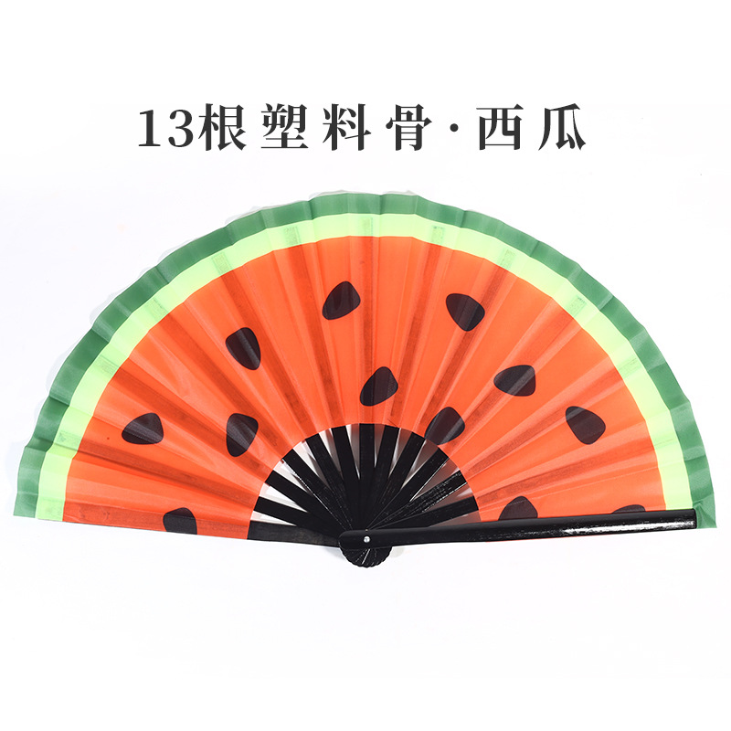 Inventario de 33 cm gran ventilador de plástico hueso ventilador publicitario patrón personalizado Amazon europeo 10 pulgadas ventilador kung fu