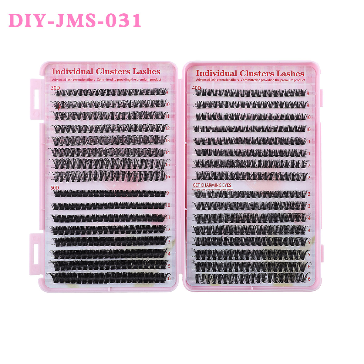 Estilo explosivo transfronterizo 640 racimos de bricolaje de un solo racimo de pelo de flor 9-16mm conjunto de extensión de pestañas postizas segmentadas curvas D gruesas naturales