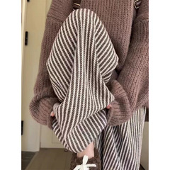 美式复古竖条纹毛呢裤子男女潮牌痞帅炸街休闲裤痞帅垂感直筒长裤