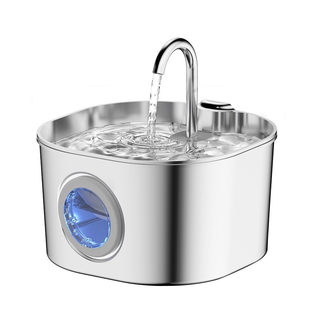 Transfronterizo nuevo 2.2L mascota inteligente beber agua de acero inoxidable gatos perros alimentador de agua de ciclo automático silencioso