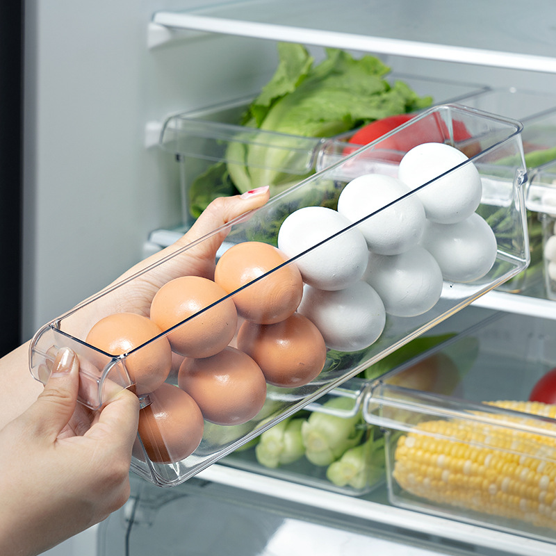 Caja de almacenamiento de refrigerador, cajón de huevos de cocina doméstica, caja de almacenamiento especial de plástico transparente para alimentos y frutas sellados image 4
