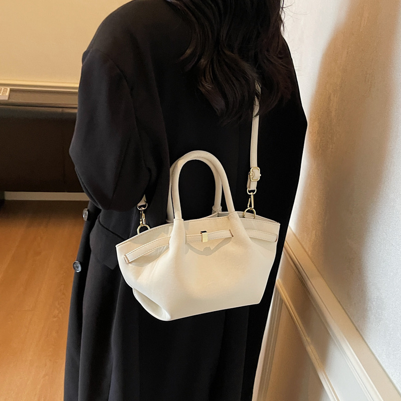 麂皮绒包包女大容量2025新款秋冬季复古小众斜挎包手提通勤水桶包|undefined