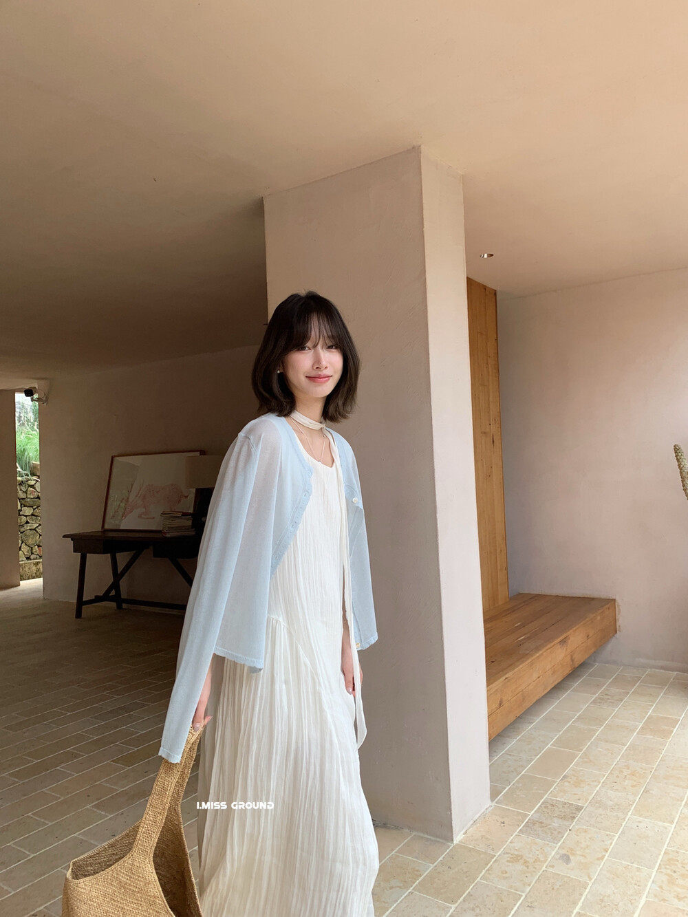 Đầm maxi nữ không tay chất liệu Tencel phong cách nghỉ dưỡng Hàn Quốc — trắng sữa, Bột cam, xanh lá cây chi tiết 28