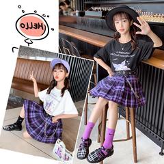 Girls suit summer dress 2023 new style summer college style jk uniform skirt children's Internet celebrity big children two-piece set