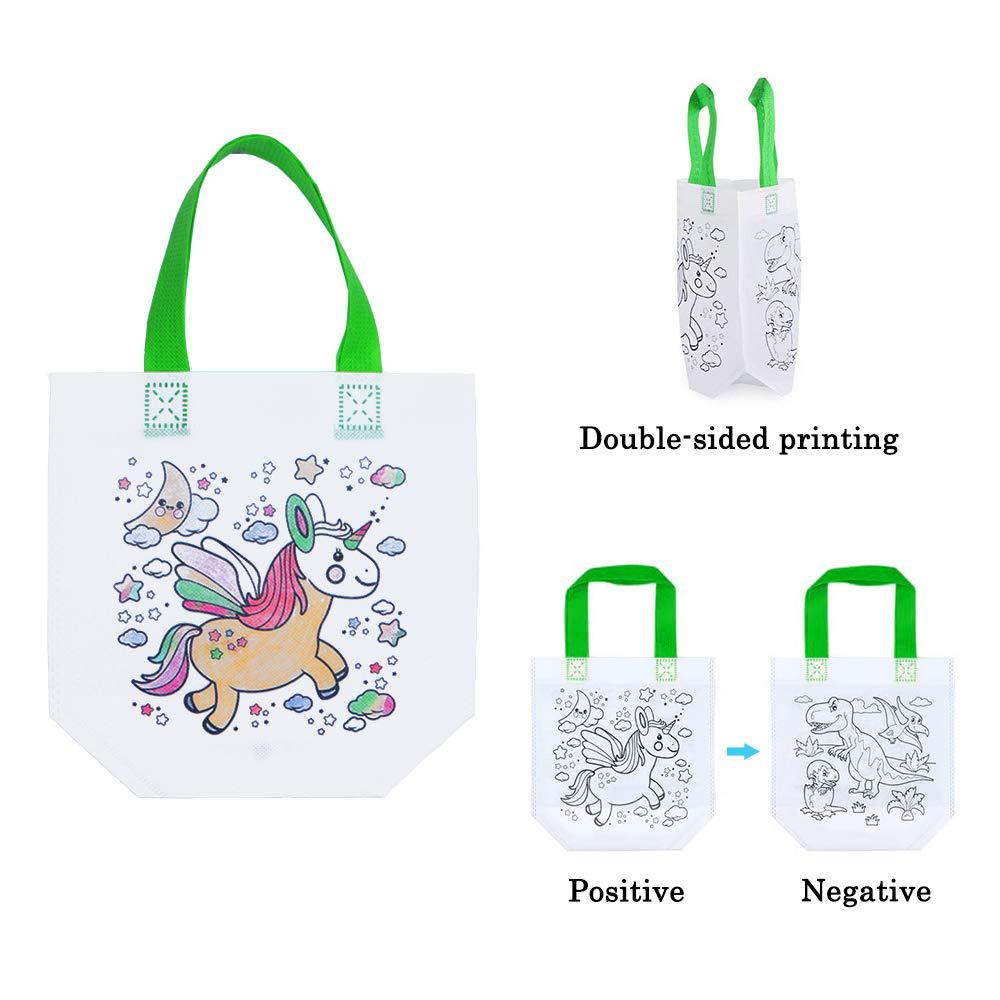 Bolsa de fiesta infantil para colorear – bolsa de regalo de tela no tejida con diseño de graffiti DIY