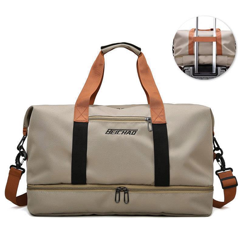 Bolsa de viaje, bolso de mano, bolso de lona de gran capacidad para hombres y mujeres, bolso de equipaje de viaje corto, deportivo ligero y duradero