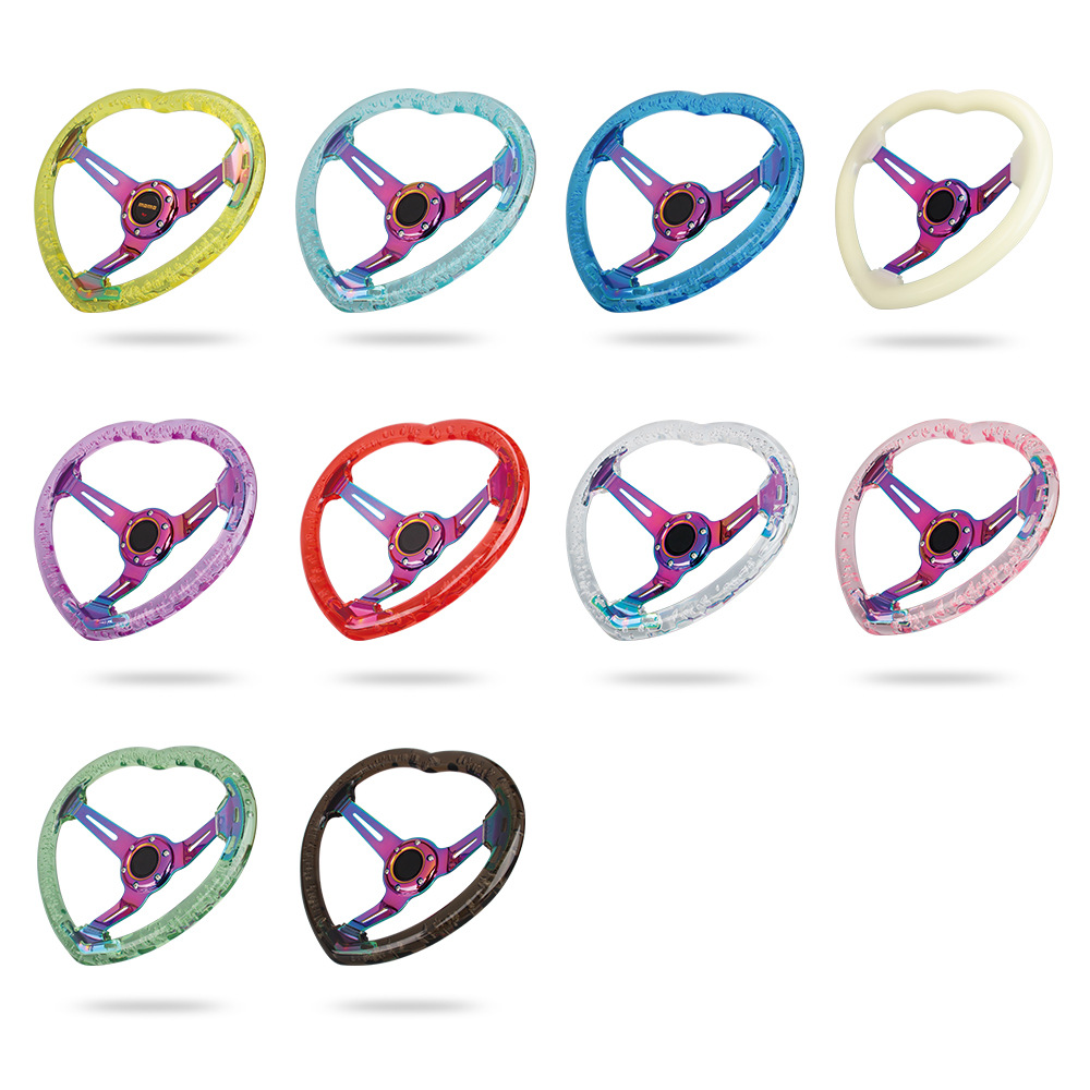 14inch Car Modification Acrylic Crystal Steering Wheel Transparent Racing Competition Quick Release Steering Wheel 350mm