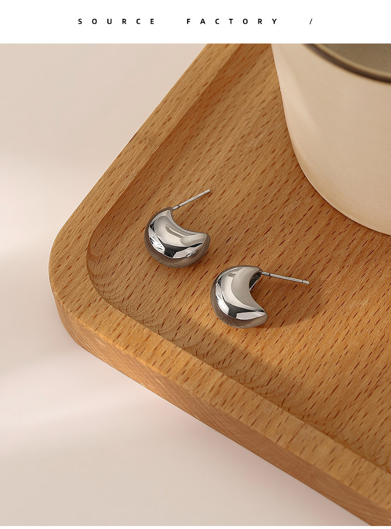 Fashion Water Droplets Copper Plating Ear Studs 1 Pair