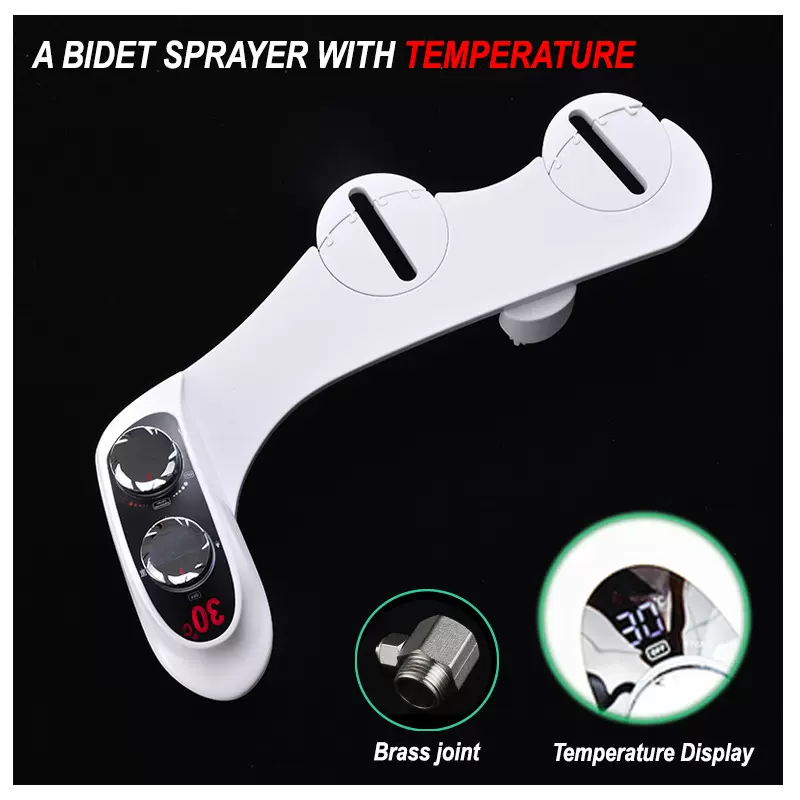 新款温显智能马桶盖板不插电洁身器冷热水简易妇洗洗屁洗臀双喷头