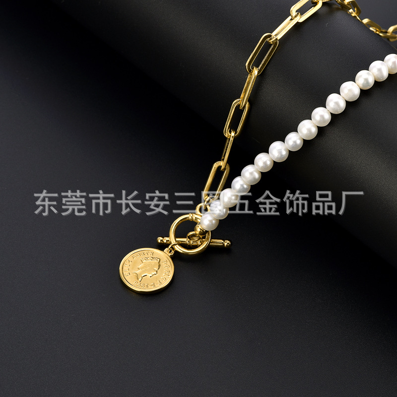 Fashionable retro coins stainless steel from pearl