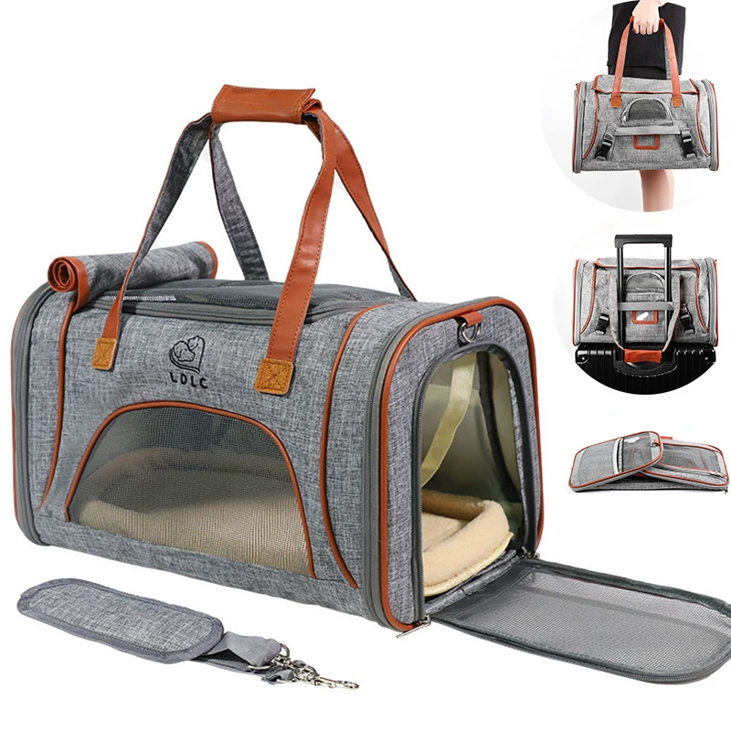 Amazon Pet Bag Авиационная Лицензия Исходящая портативная складная сумка для кошек Дорожная автомобильная сумка для собак Дышащая сумка через плечо
