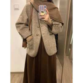 短款秋冬小香风外套女春秋季2023新款爆款穿搭高级感韩系呢子大衣