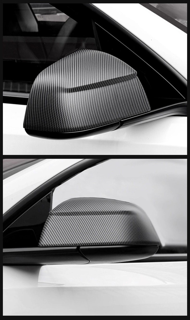 Suitable for the 2025 Tesla Model Y Updated Version Rearview Mirror Housing, Rearview Mirror Cover, Decorative Cover, Carbon Pattern Modification