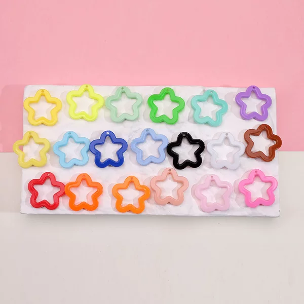 Popular Small Pendant Accessories, Colorful Five-Pointed Star Keychain Pendant, Star DIY Jewelry, Stationery, and Bead Accessories