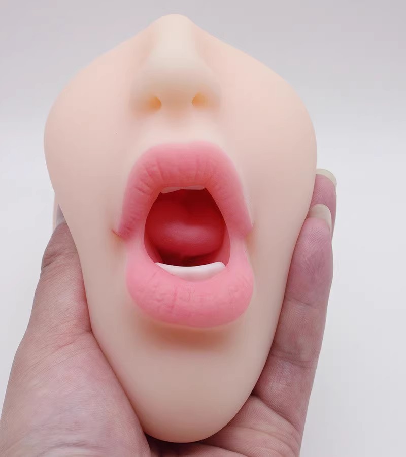 Thomas Single-Channel Manual Masturbator with Realistic Oral Design, TPE Skin-Tone Sleeve — detail image 2