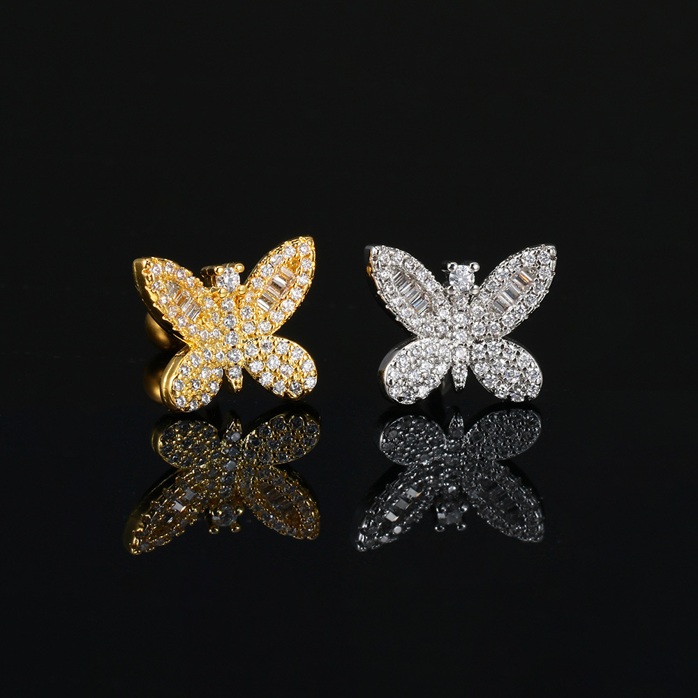 6g Weight Zircon Inlay Material Ear Studs Classification Ear Cartilage Rings & Studs Piercing Type 1 Piece Quantity Daily Occasion Copper Material Heart Shape, Butterfly Pattern Women's Gender Inlay Design Simple Style, Classic Style Style 1 Piece Simple Style Classic Style Heart Shape Butterfly Inlay Copper Zircon Ear Studs 3