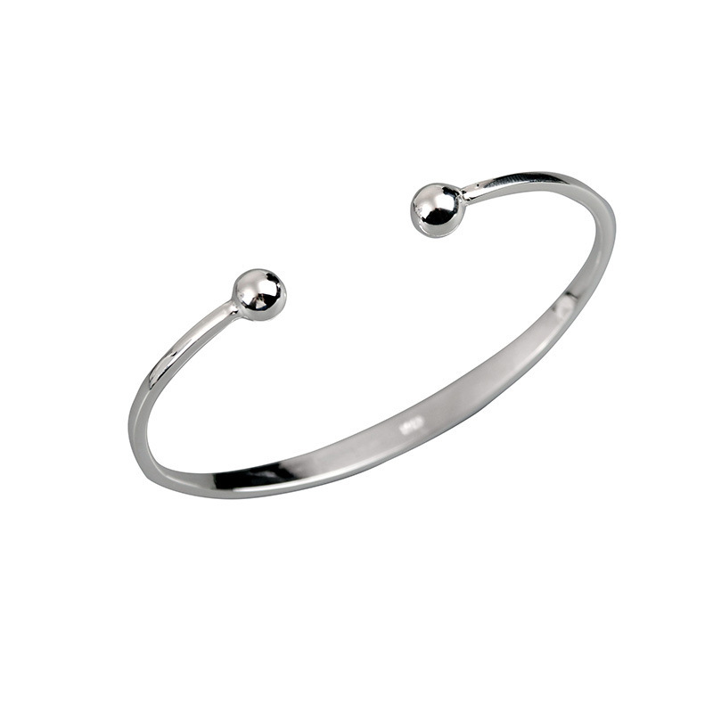 Yamamoto plata simple llanura cuentas de plata pulsera de plata estilo coreano de las mujeres 925 moda de plata irregular pulsera de la superficie ins