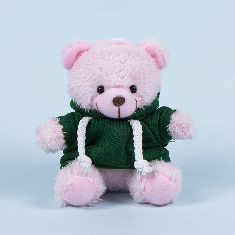 Lindo osito llavero colgante regalo creativo muñecas de peluche vestidas osito de peluche colgante de mochilas escolares para parejas