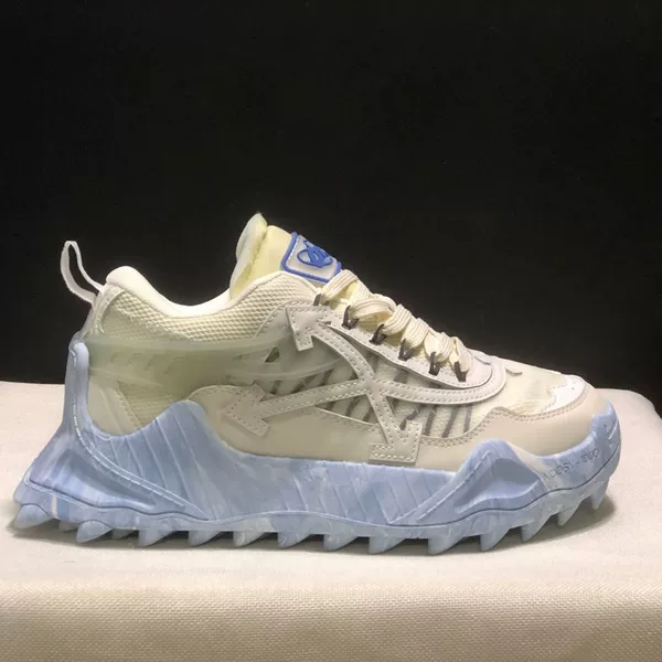 Off-brand white round-toe lace-up casual shoes, dad shoes ODSY 1000 double arrow