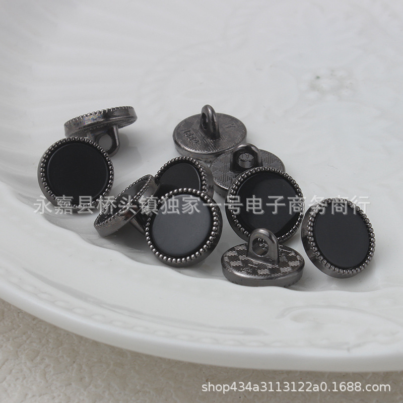 In-Stock 10.5mm Metal Lace Resin Double Button Shirt Buttons for Shirts, Cardigans, and T-Shirts Decoration