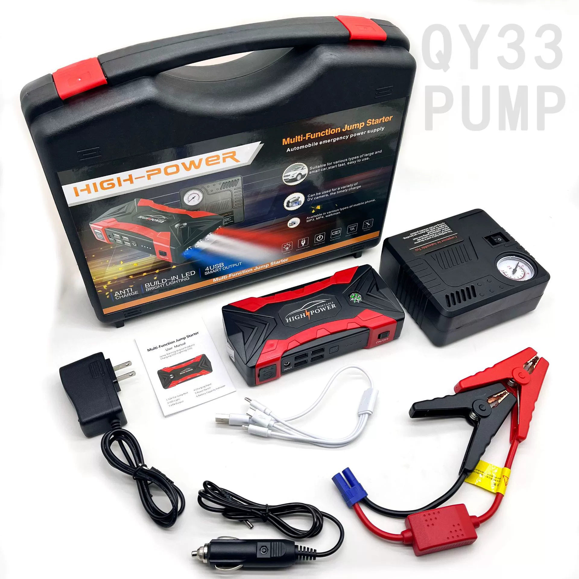 QY33 Jump Starter 12 В Мощный автомобильный стартер Power Bank