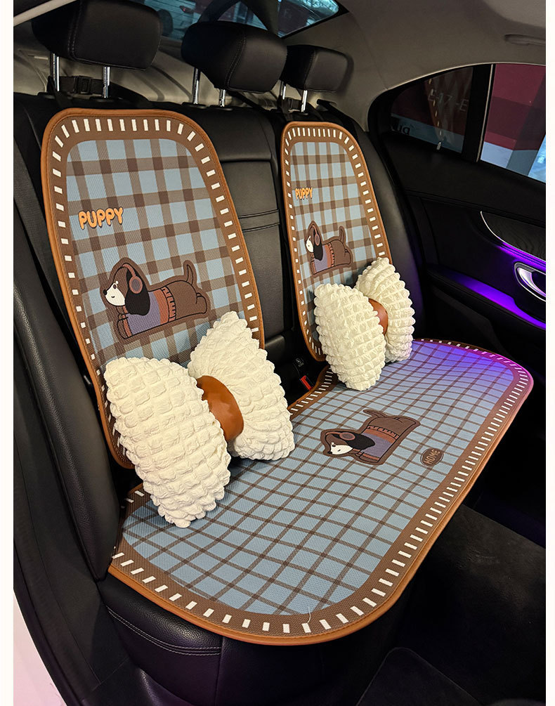 Car Cushion Four Seasons Universal Women's Seat Cushion Summer Breathable Cute Seat Cover High-end Half-bag New Seat Cover