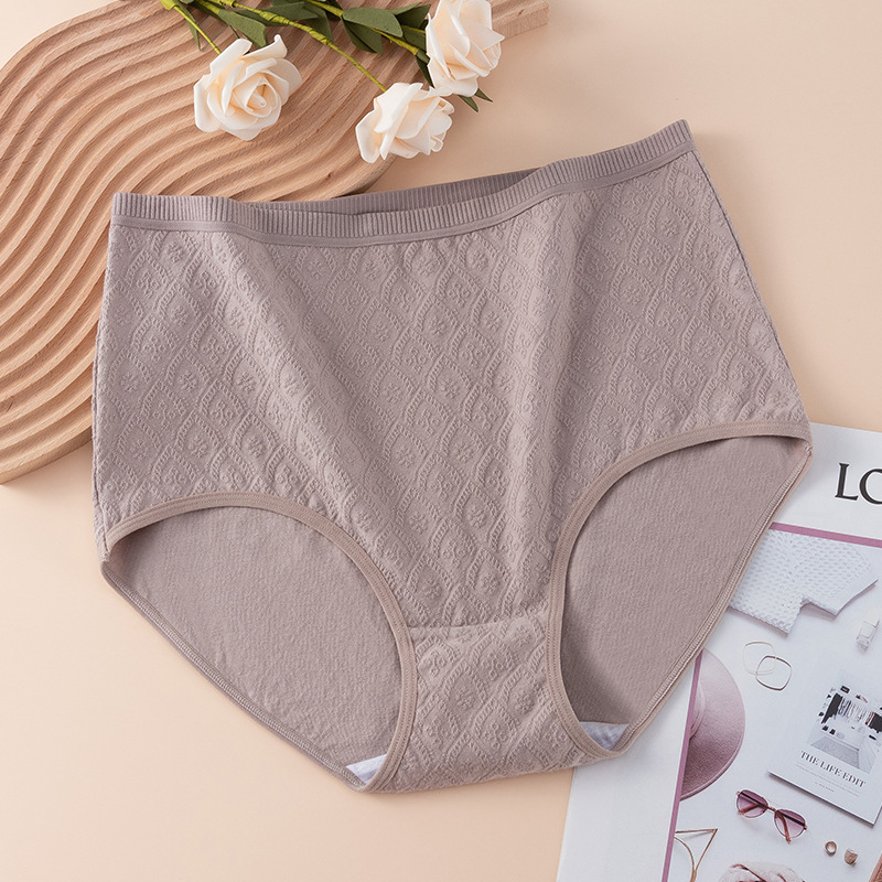 Más el tamaño de la ropa interior de las mujeres entrepierna de algodón antibacteriano de algodón puro de primavera y otoño dulce puro deseo calzoncillos cortos cabeza grasa mm200kg