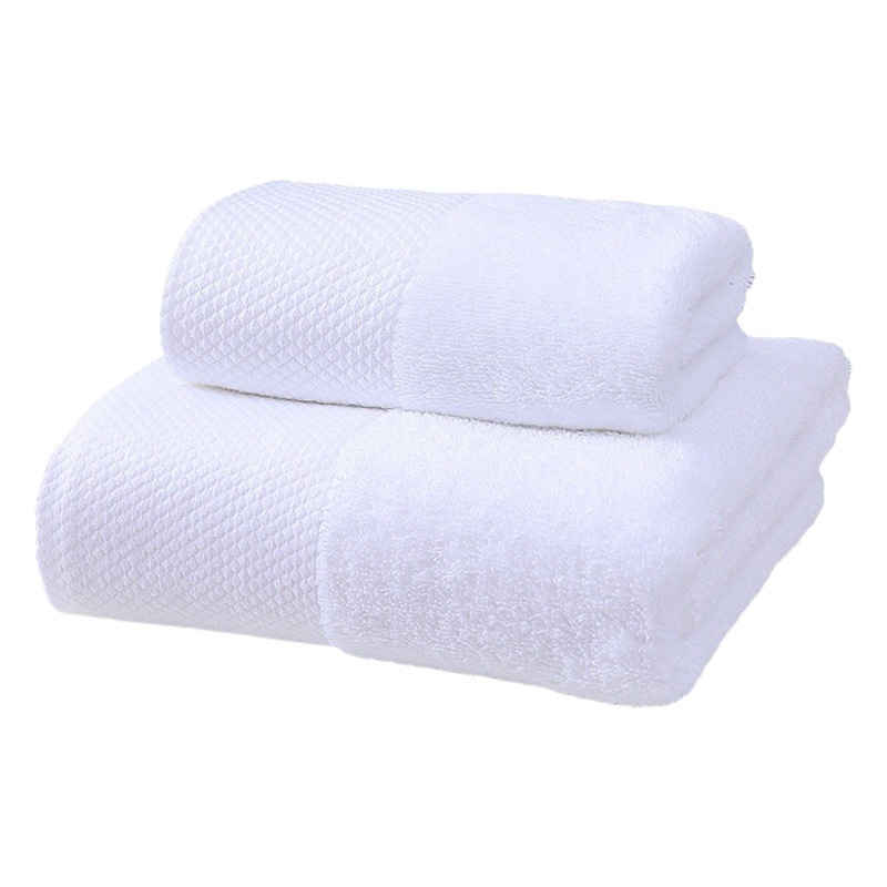 Hotel towel bath towel extra large absorbent pure cotton beauty salon hotel hot spring bed & breakfast white towel bath towel can add Logo