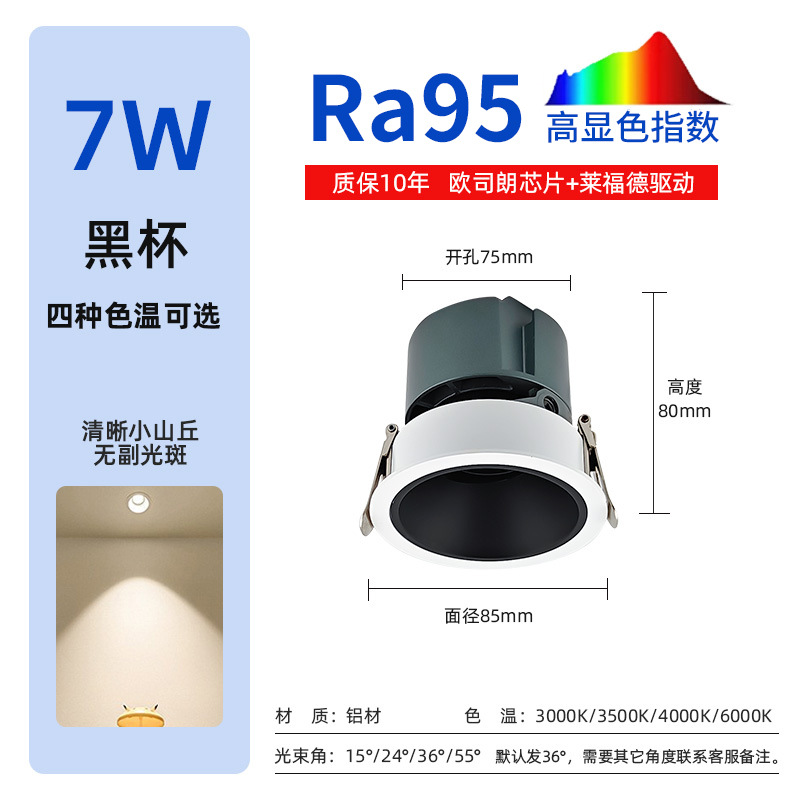 7w-black cup-osram chip-95 display