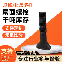 扇面螺栓5.8级氧化发黑衬板椭圆头螺栓高强度机加工异型螺栓现货