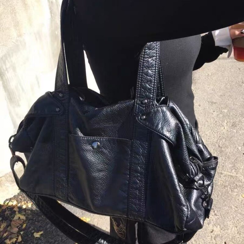 Vintage Commuter Crossbody Bag Retro Tote Korean Ins Style Soft Leather New Model 2025 Single Shoulder Travel Bag