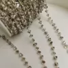 6mm transparent gray 14k gold-filled chain