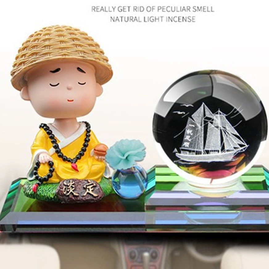 Автомобильное парфюмерное сиденье качающаяся голова маленький монах смола автомобильный парфюм ароматерапия автомобиль милые украшения поставки