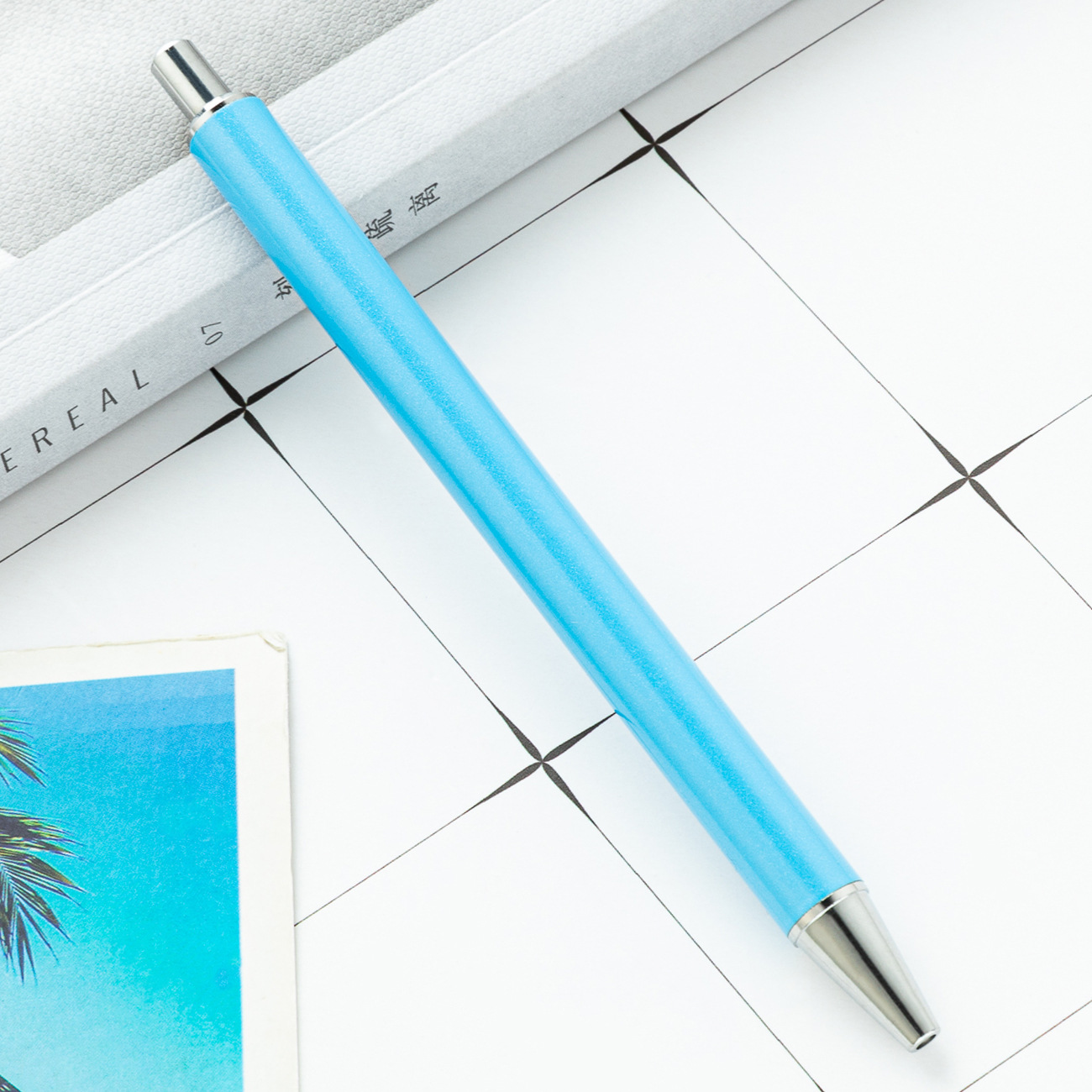 Bolígrafo de prensa de nuevo estilo, brillo creativo, regalo publicitario de metal, bolígrafo, logotipo imprimible, bolígrafo de prensa al por mayor