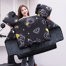 电动车挡风被连身款秋冬季加绒加厚电瓶机车防风罩四季通用防水