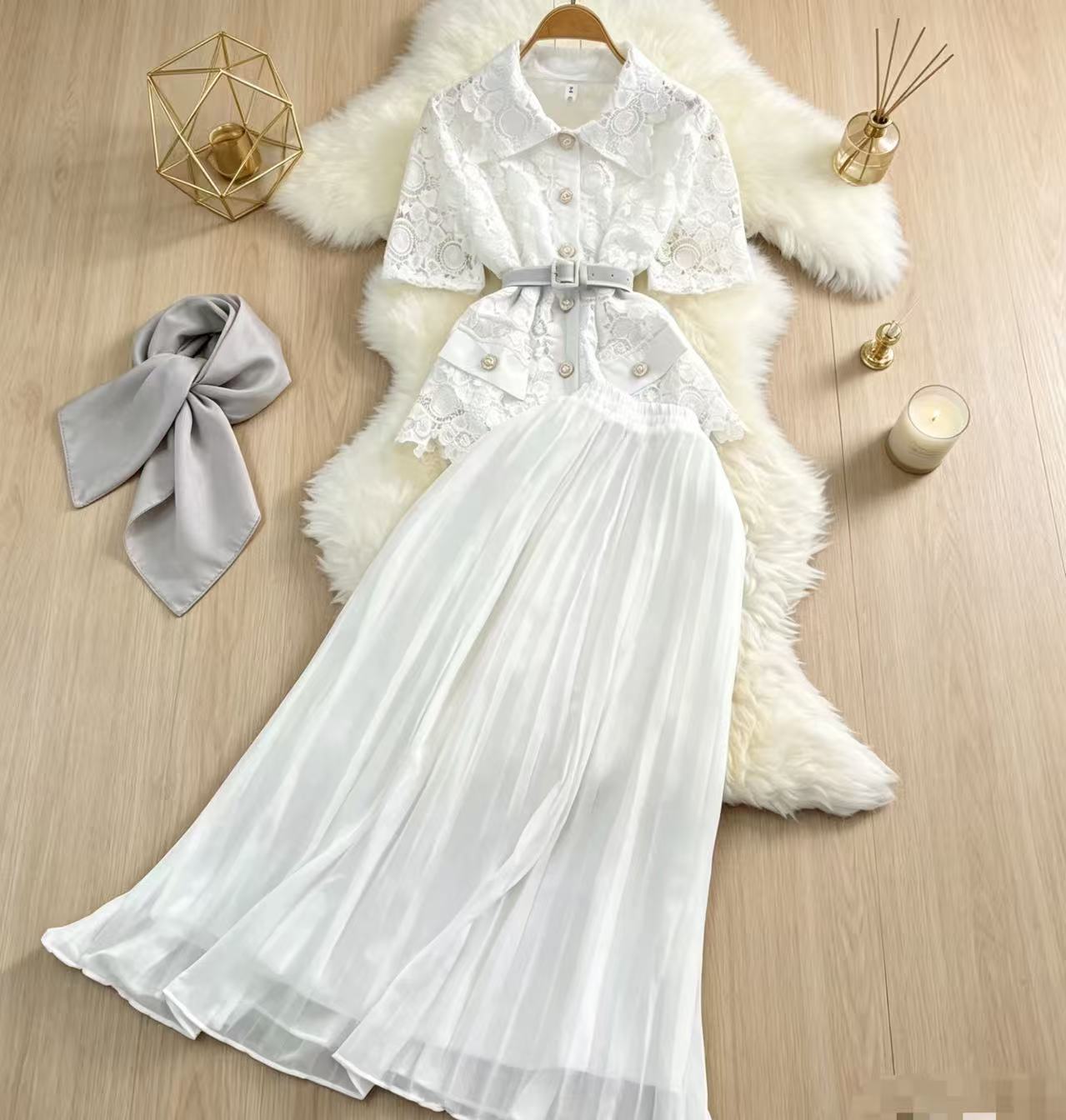 Elegant Waist Cinching Strapless Two Piece Set With Skirt Women's Clothing_ecoleips.com