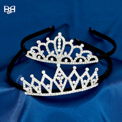 European and American crown headband princess birthday headband rhinestone crown party headwear children's hair accessories dance performance accessories