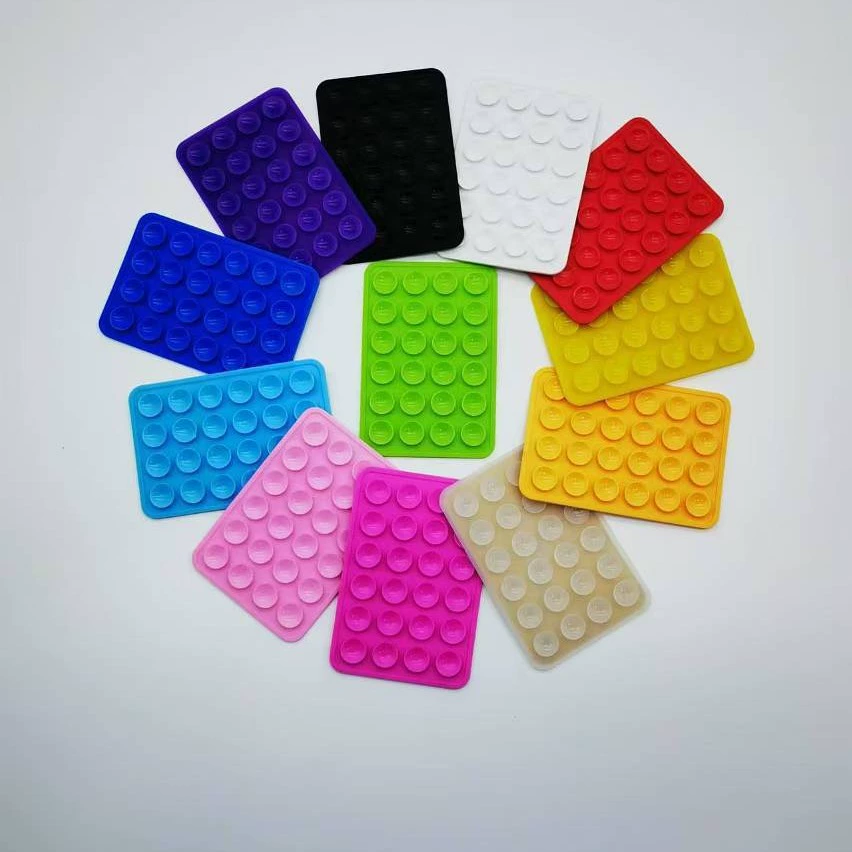 Оптовые поставки силиконовых присосок: квадратные односторонние утолщенные силиконовые присоски для телефонов, 24 шт., для трансграничной торговли