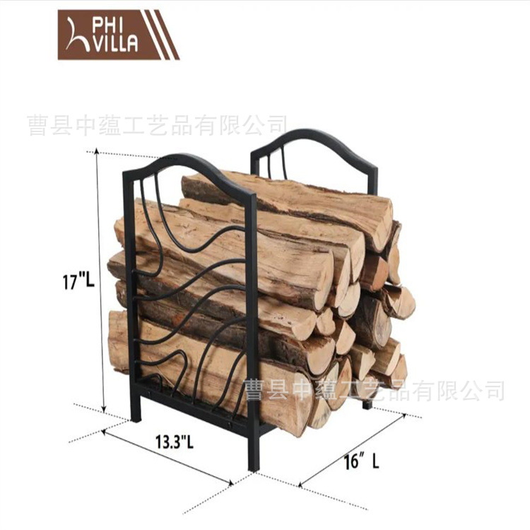 新款简约铁艺支架木头收纳架 家用木材堆放柴火架壁炉重型木架ZY7