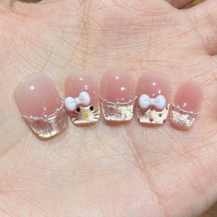 かわいい kt ホワイトニング ハイエンド キャットアイ ハンドメイド マニキュア フレグランス ショート リボン フレンチ ジェントル フラッシュ