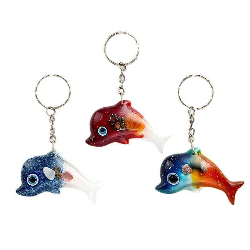 Llavero con conchas y estrellas de mar, recuerdo creativo de playa, venta directa de fábrica